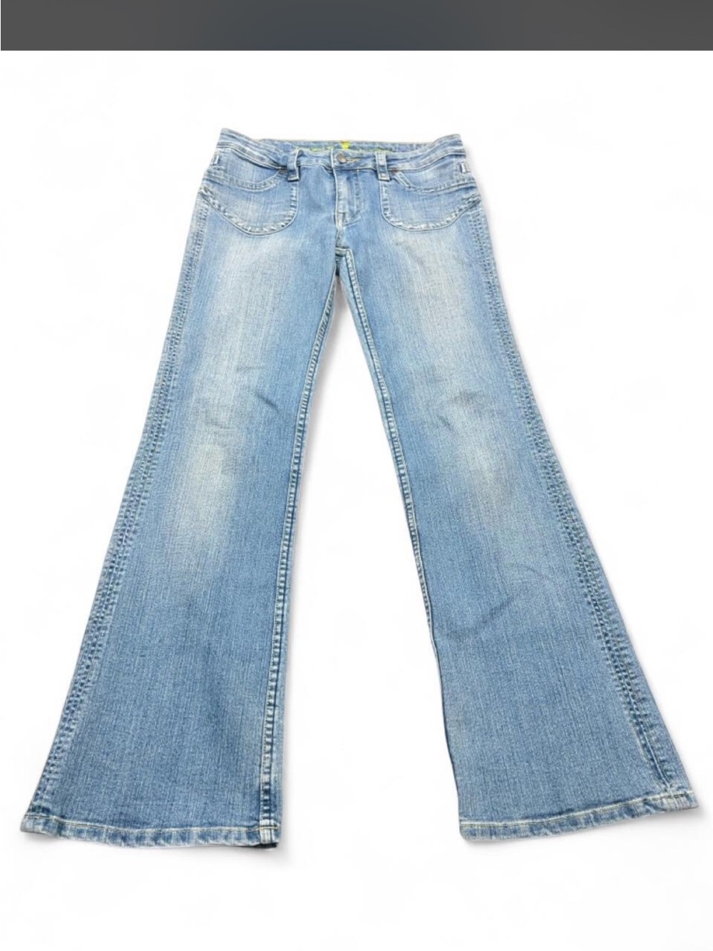 iris Light-Wash Flare Jeans in Blue